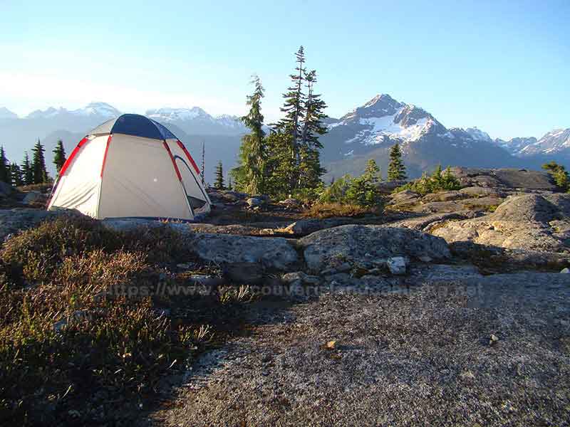 photo of dome tent atop of Crest Mountain