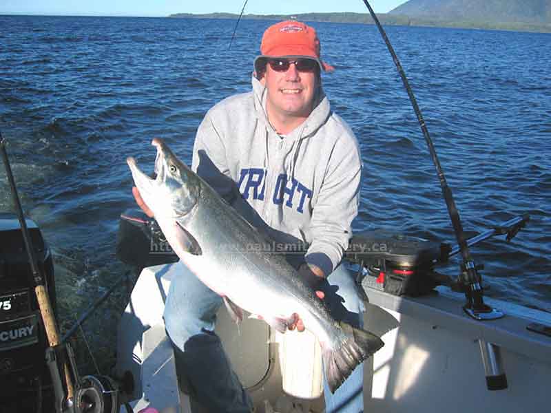 Photo of Andy with a very nice Northern Coho Salmon from Nootka Sound