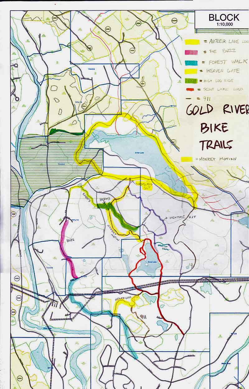 photo of the gold river bike trails map