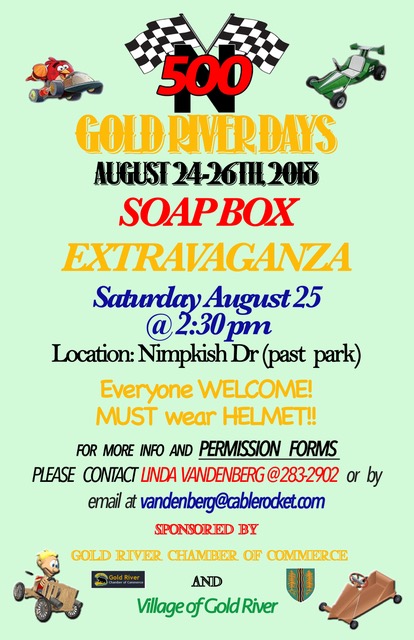 photo of gold river soap box derby poster promotion