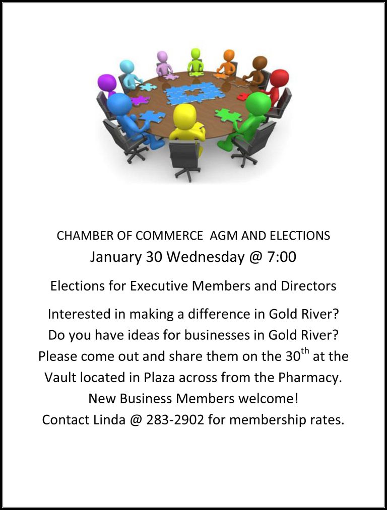 photo of poster for Gold River Chamber Of Commerces Annual General Meeting