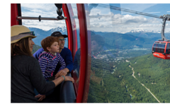 photo of family on a Whistler gondola for the Whistler 48 hour club discount promotion