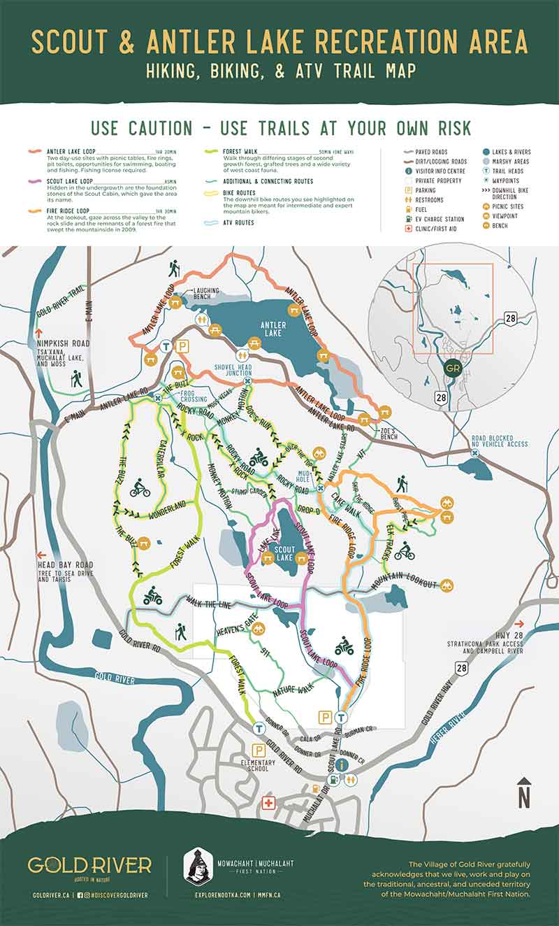 map of the trails around Antler and Scout Lakes